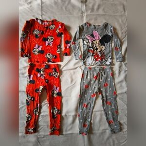 Minnie Mouse Long Sleeve Pajama Set Bundle - 4T
